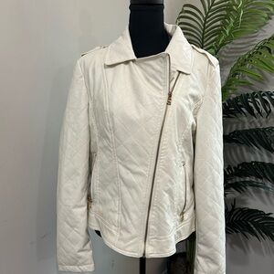 Big Chill Women's Quilted Cream Faux Leather Jacket